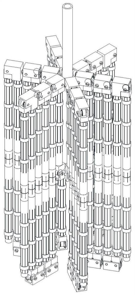 A vibration damping component of a large self-deploying satellite antenna