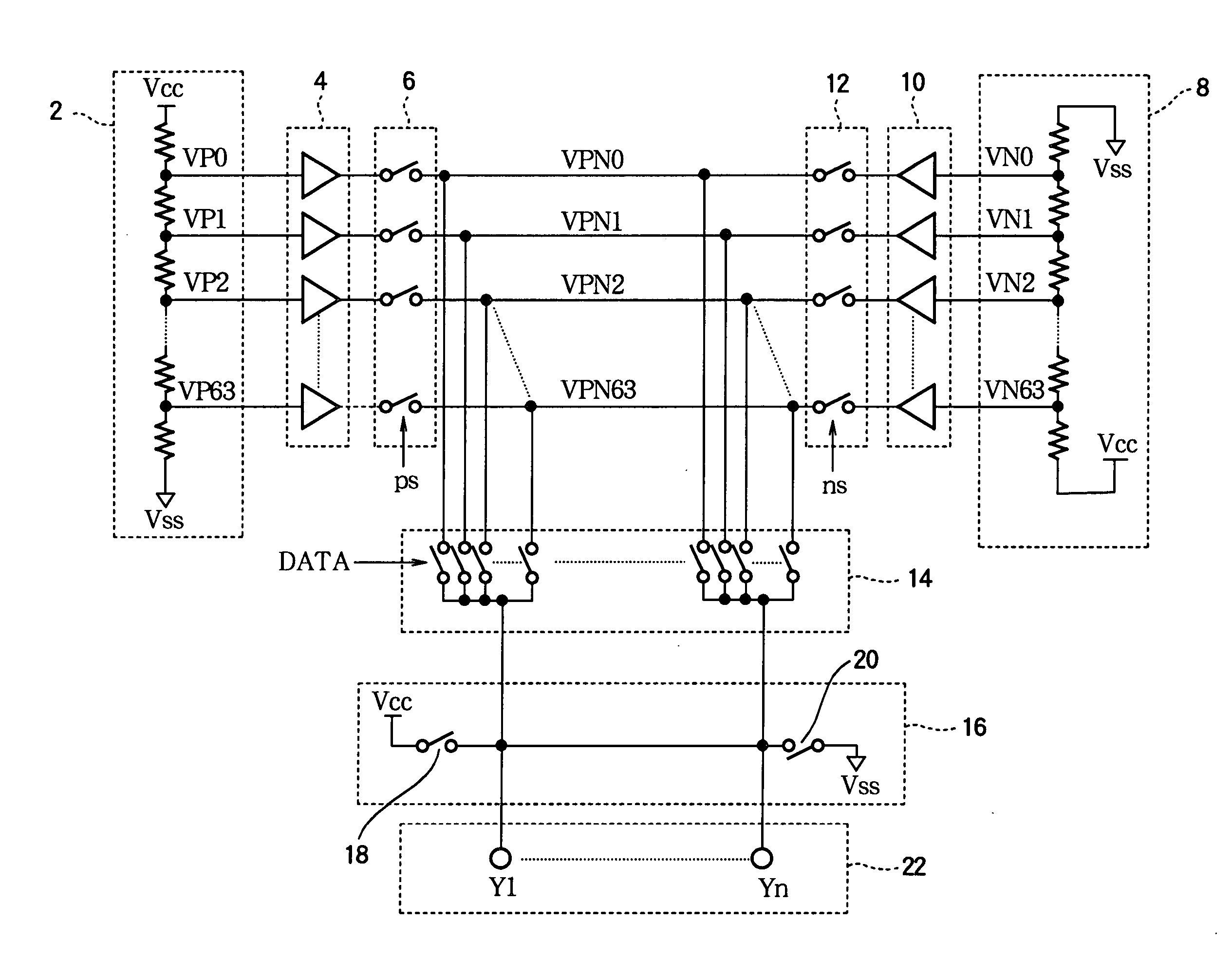 Voltage generating circuit with two resistor ladders