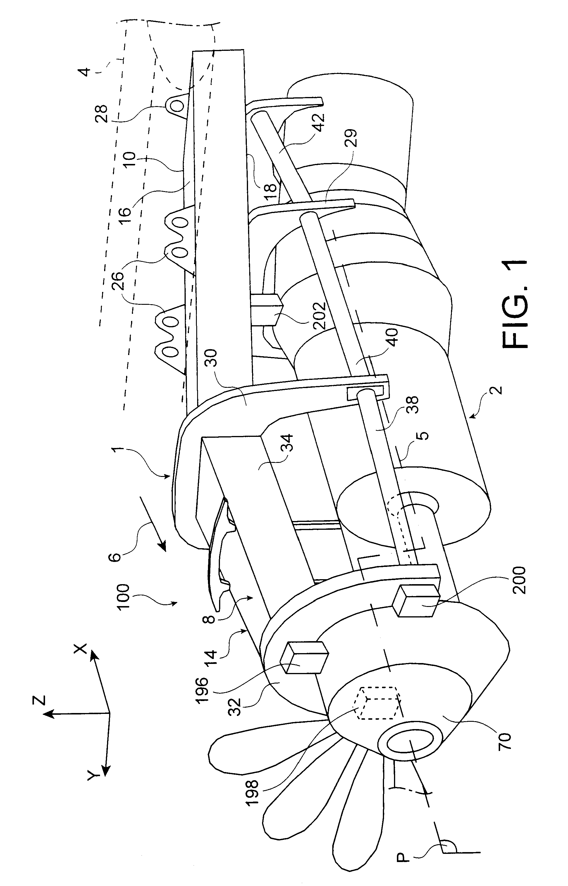 Device for mounting an aircraft turboprop engine comprising hydraulic attachments