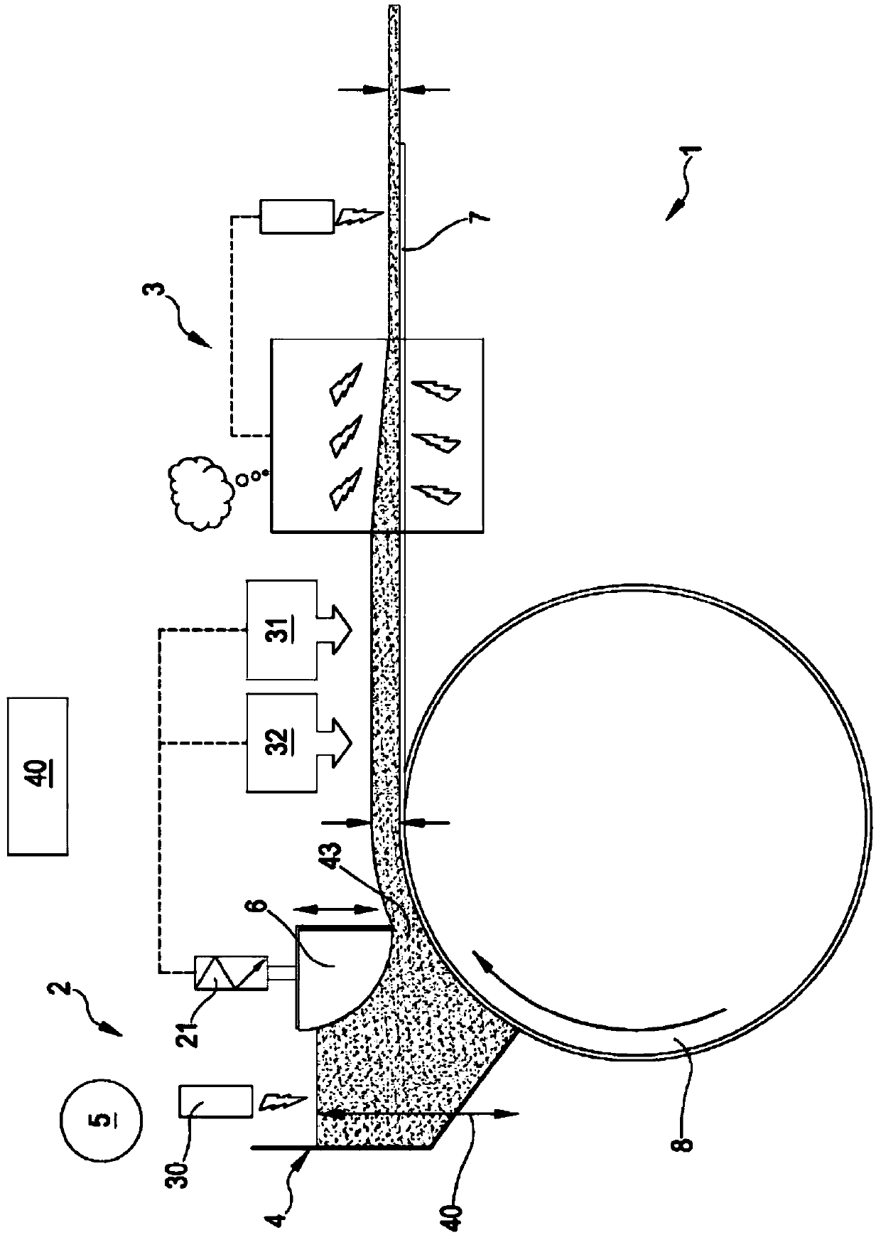 Casting equipment for the production of cast webs of homogenized tobacco material