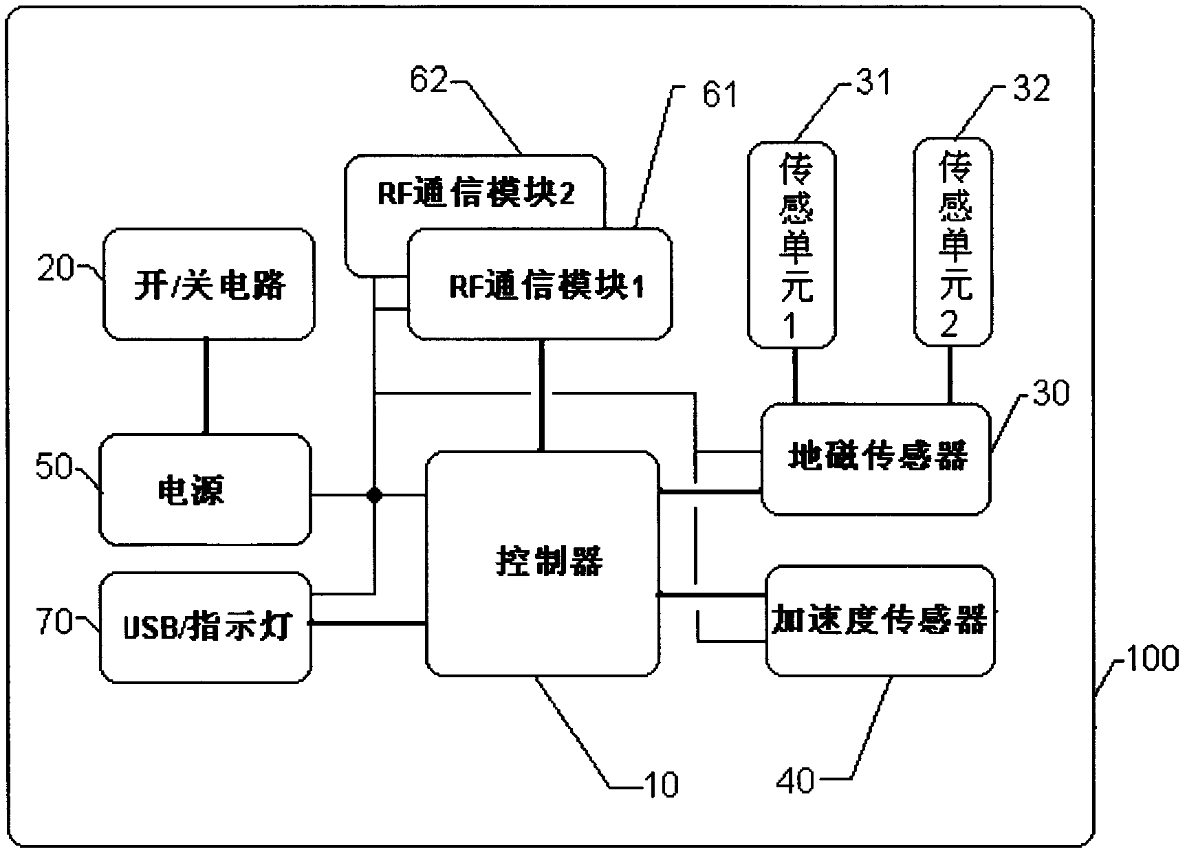 Wireless vehicle detector and method for turning on and off detector