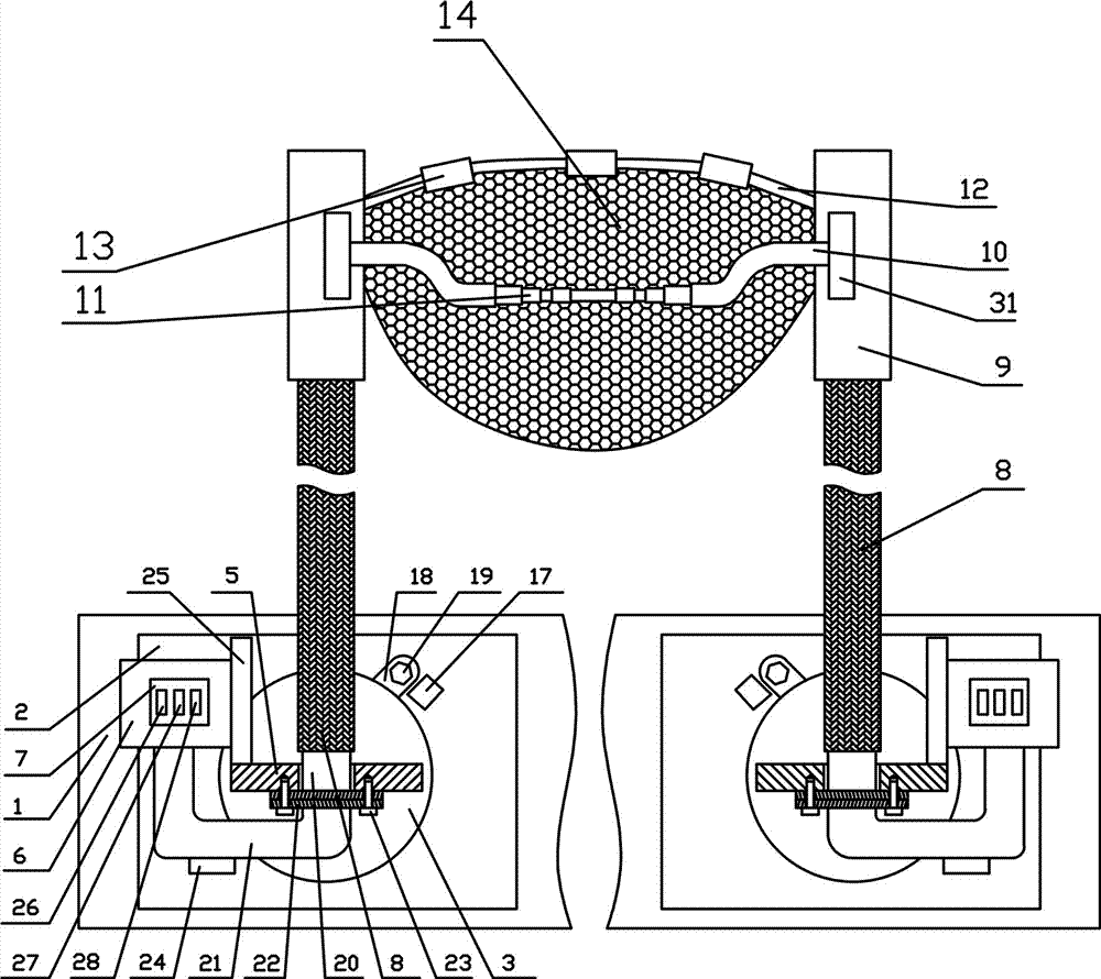 A water surface garbage cleaning device