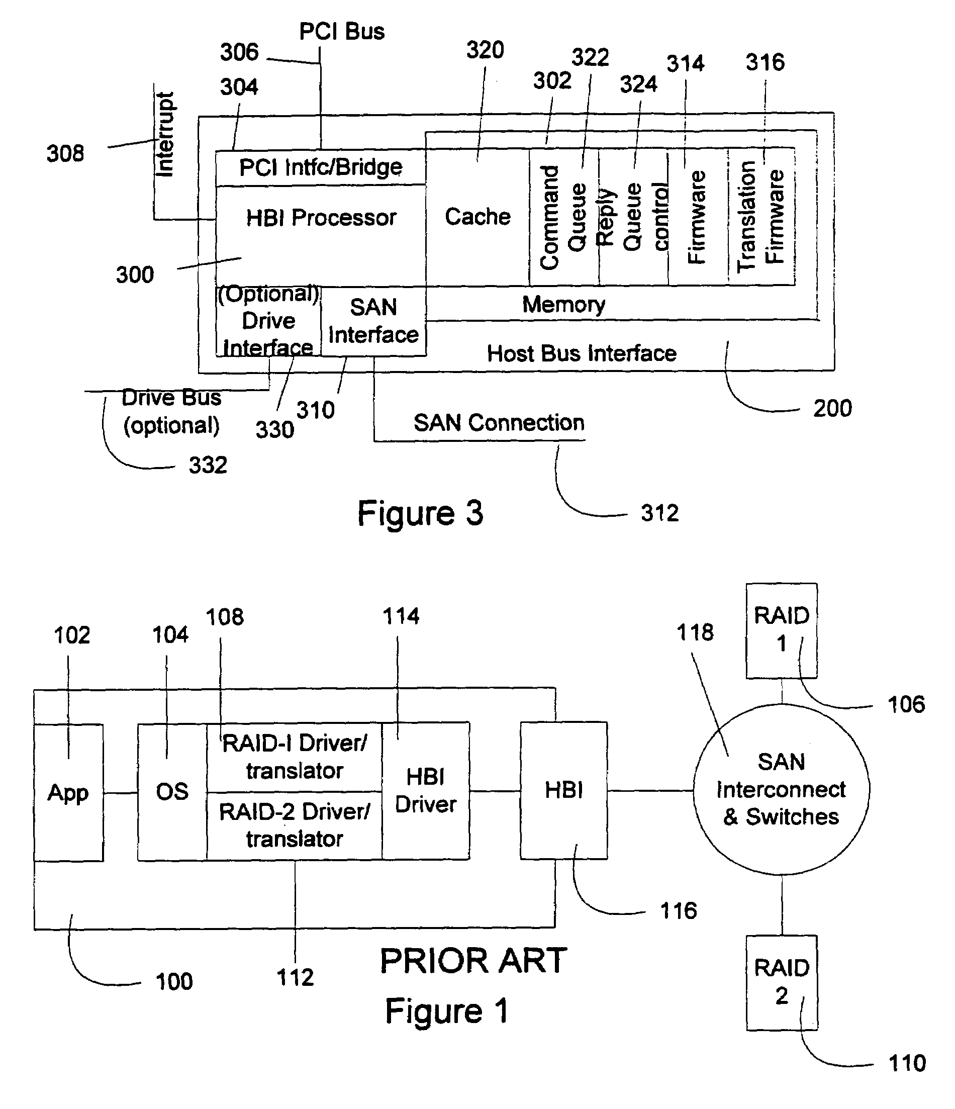 Translating device adapter having a common command set for interfacing multiple types of redundant storage devices to a host processor