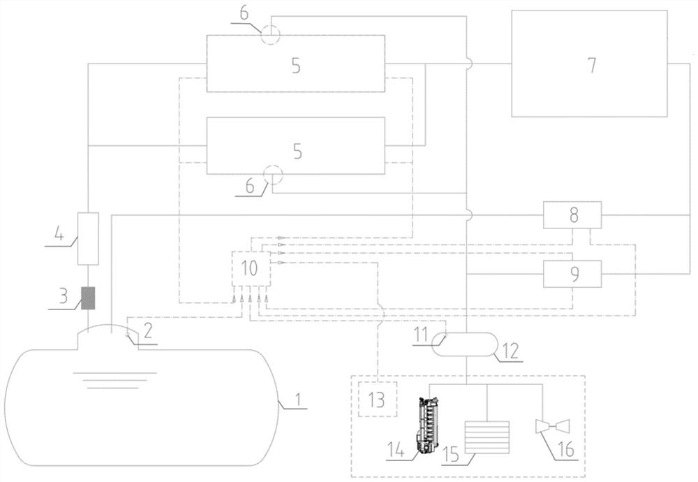 Liquid hydrogen evaporated gas treatment system and control method thereof