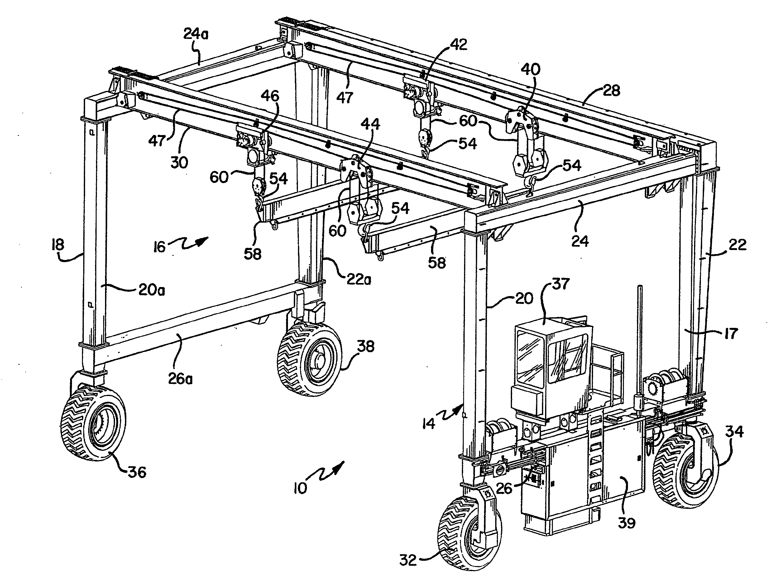 Panel turner for a gantry crane