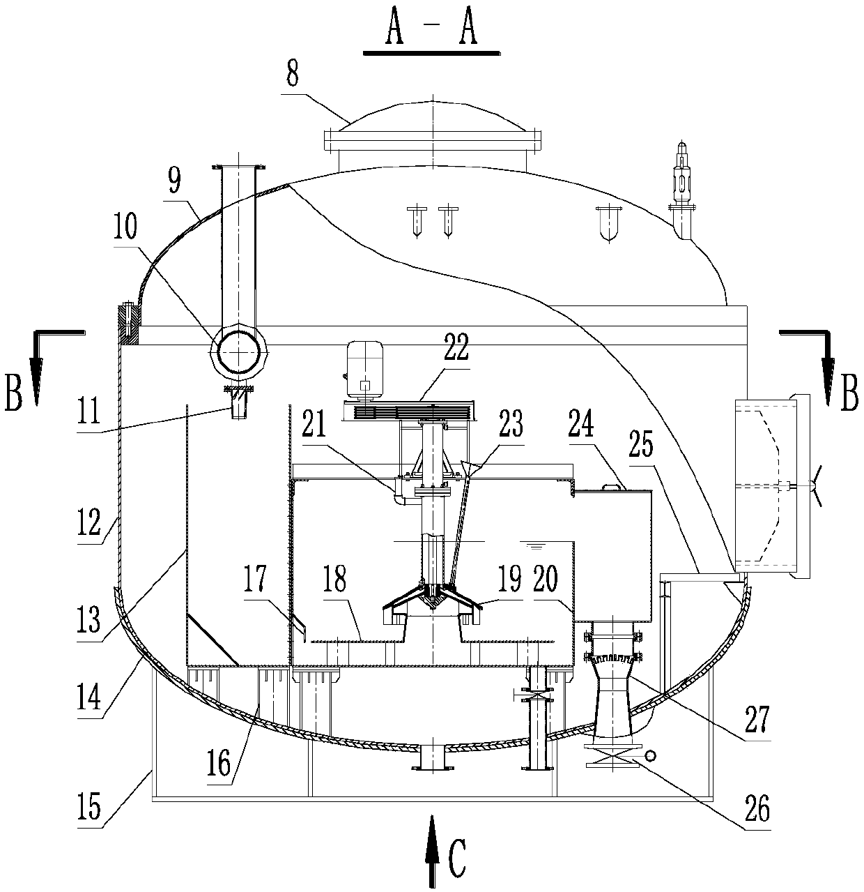 A pressurized gas-dissolving coal slime mixer