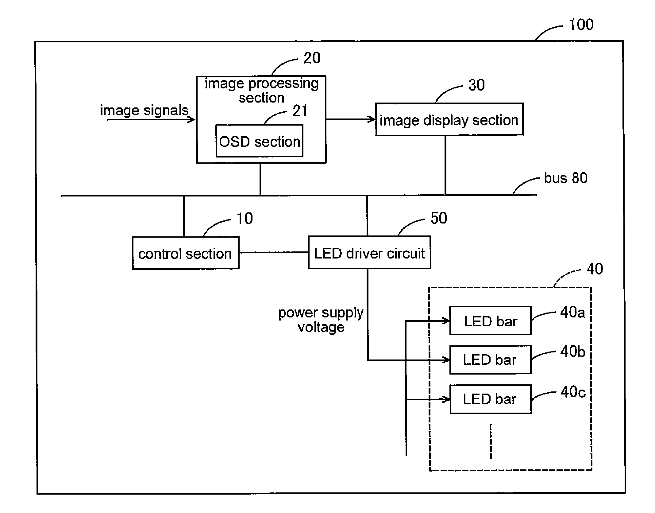 LED lighting device and cable connection detection device