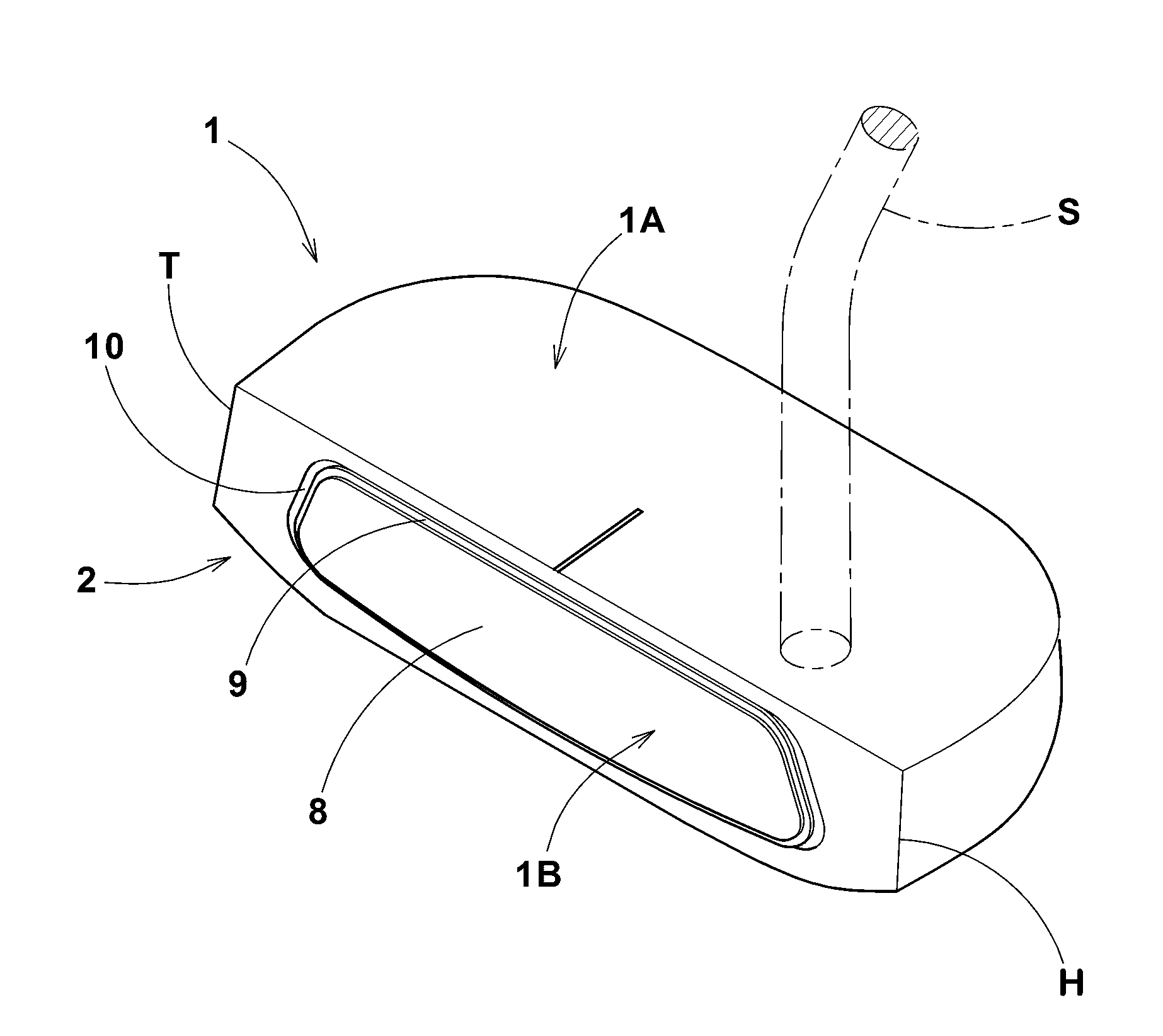 Putter type golf club head and putter type golf club