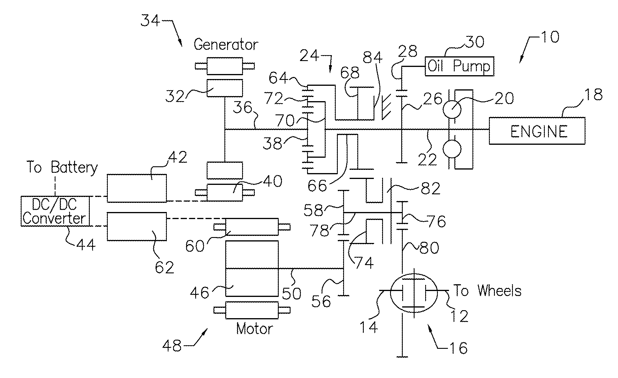 Powertrain for a hybrid electric vehicle