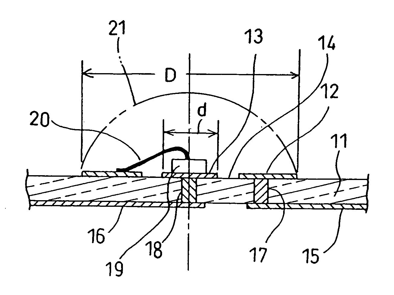 Light-emitting device comprising led chip and method for manufacturing this device