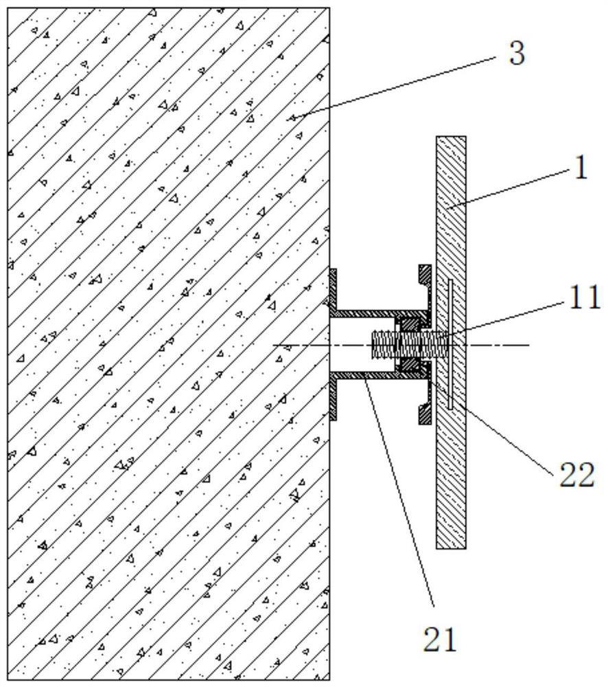 Assembly type mounting structure of pre-embedded bolt type calcium silicate board