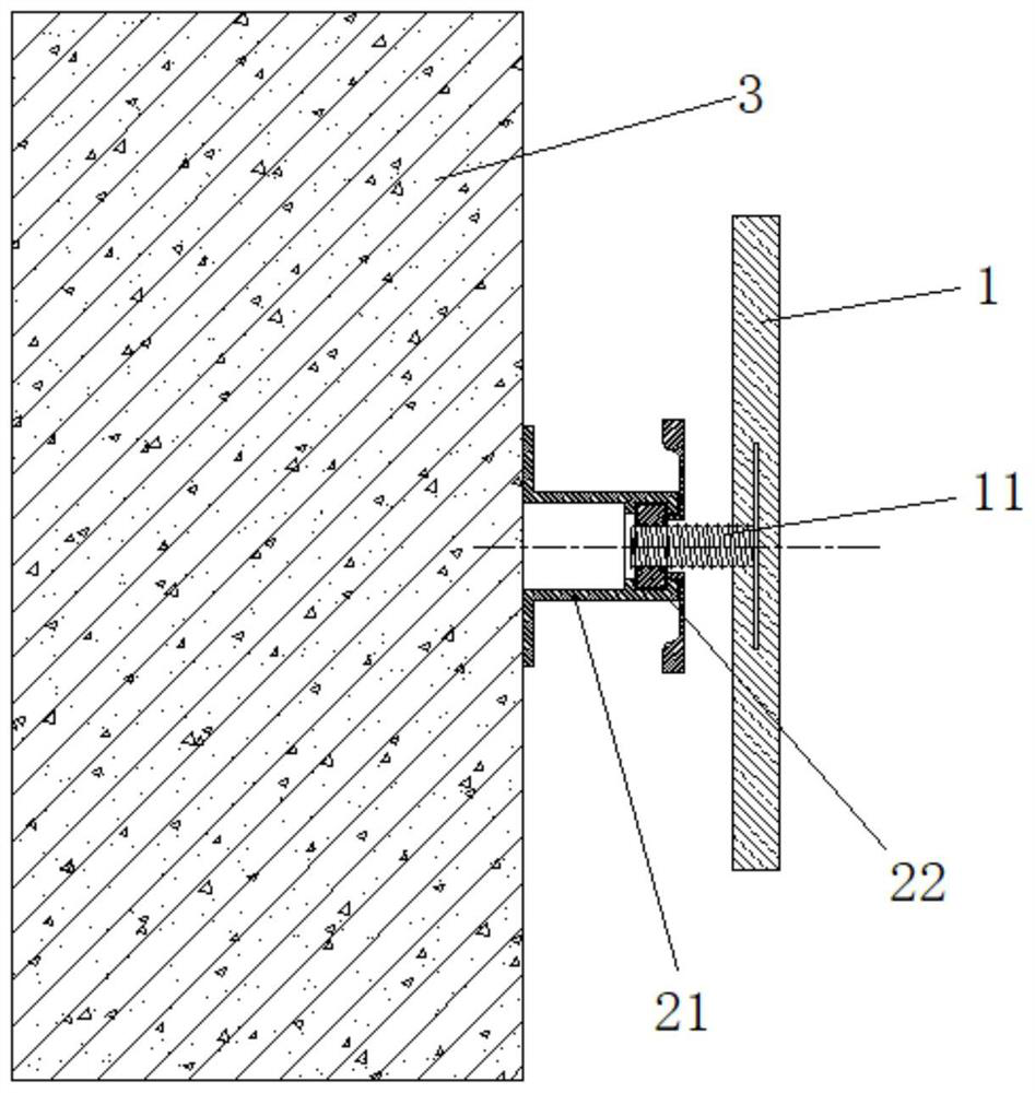 Assembly type mounting structure of pre-embedded bolt type calcium silicate board