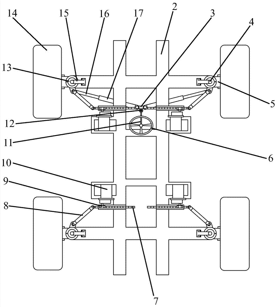 Hub motor-based electric automobile omni-directional steering system