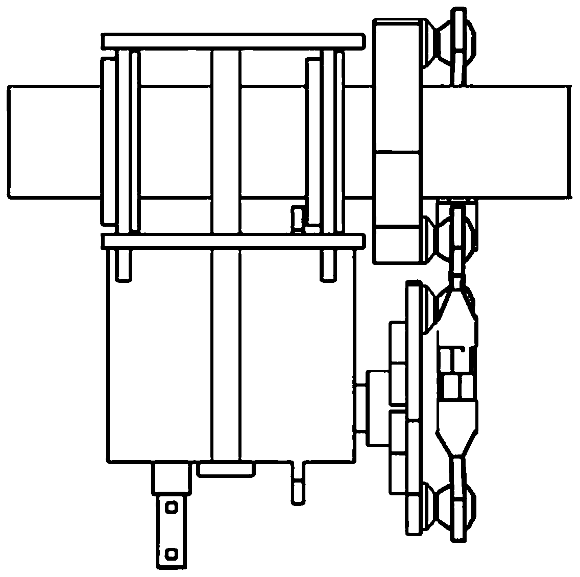 Rotor tilting device for four-axis unmanned aerial vehicle