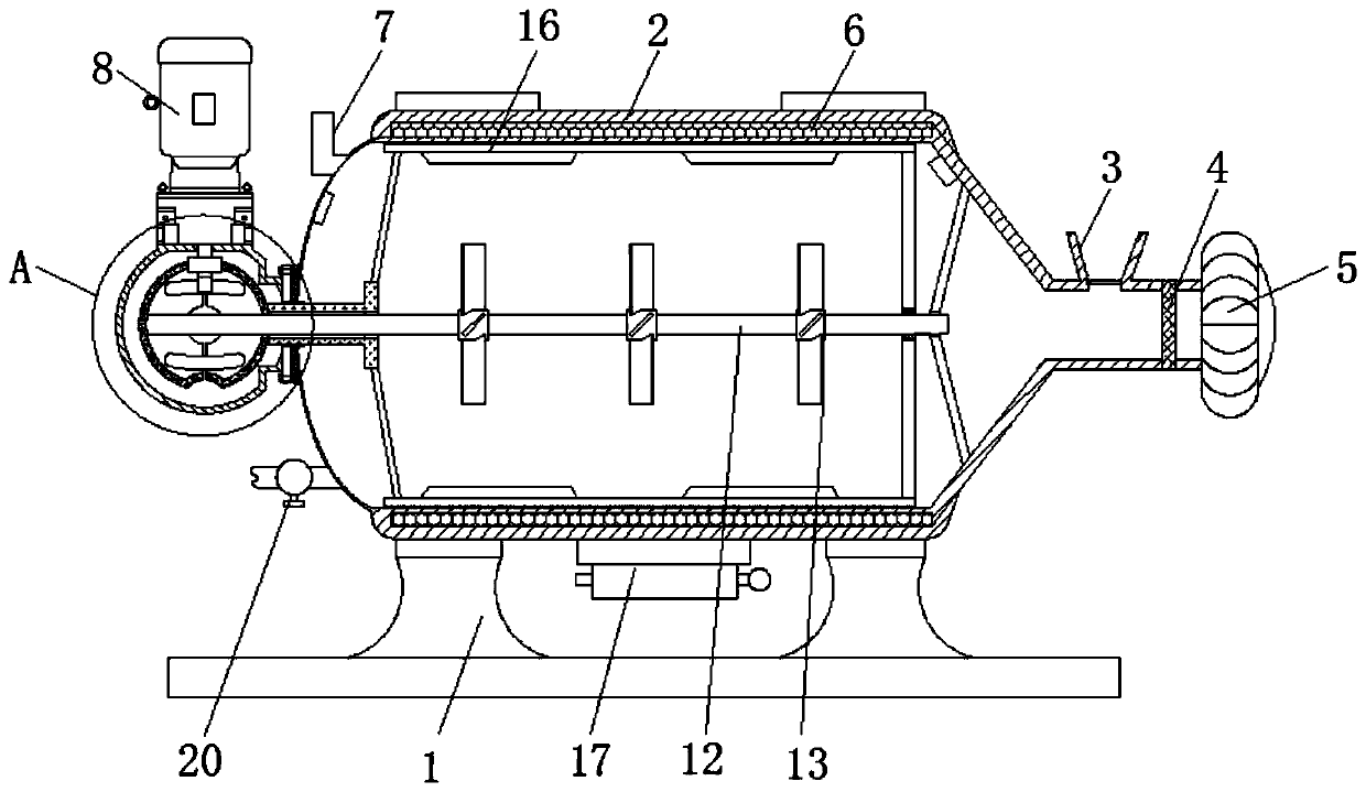 Novel material drying device based on dual-grooved-wheel transmission mechanism