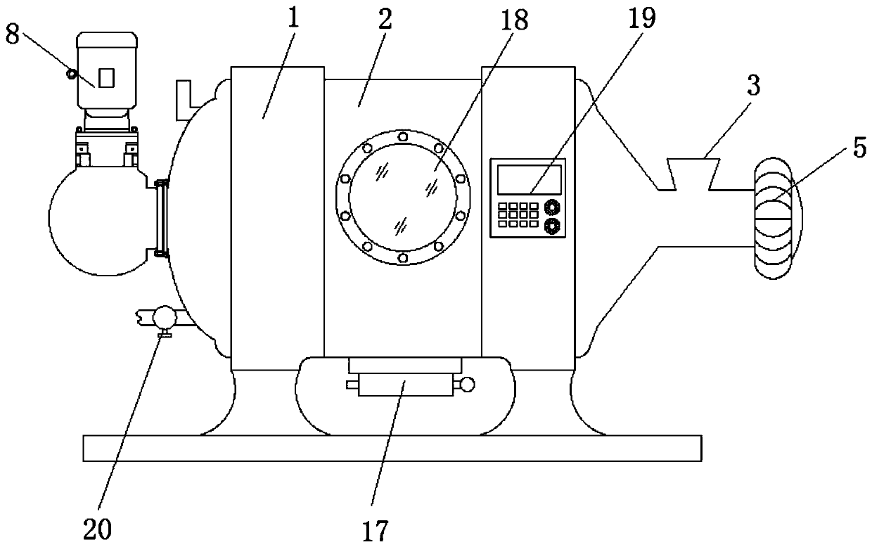 Novel material drying device based on dual-grooved-wheel transmission mechanism