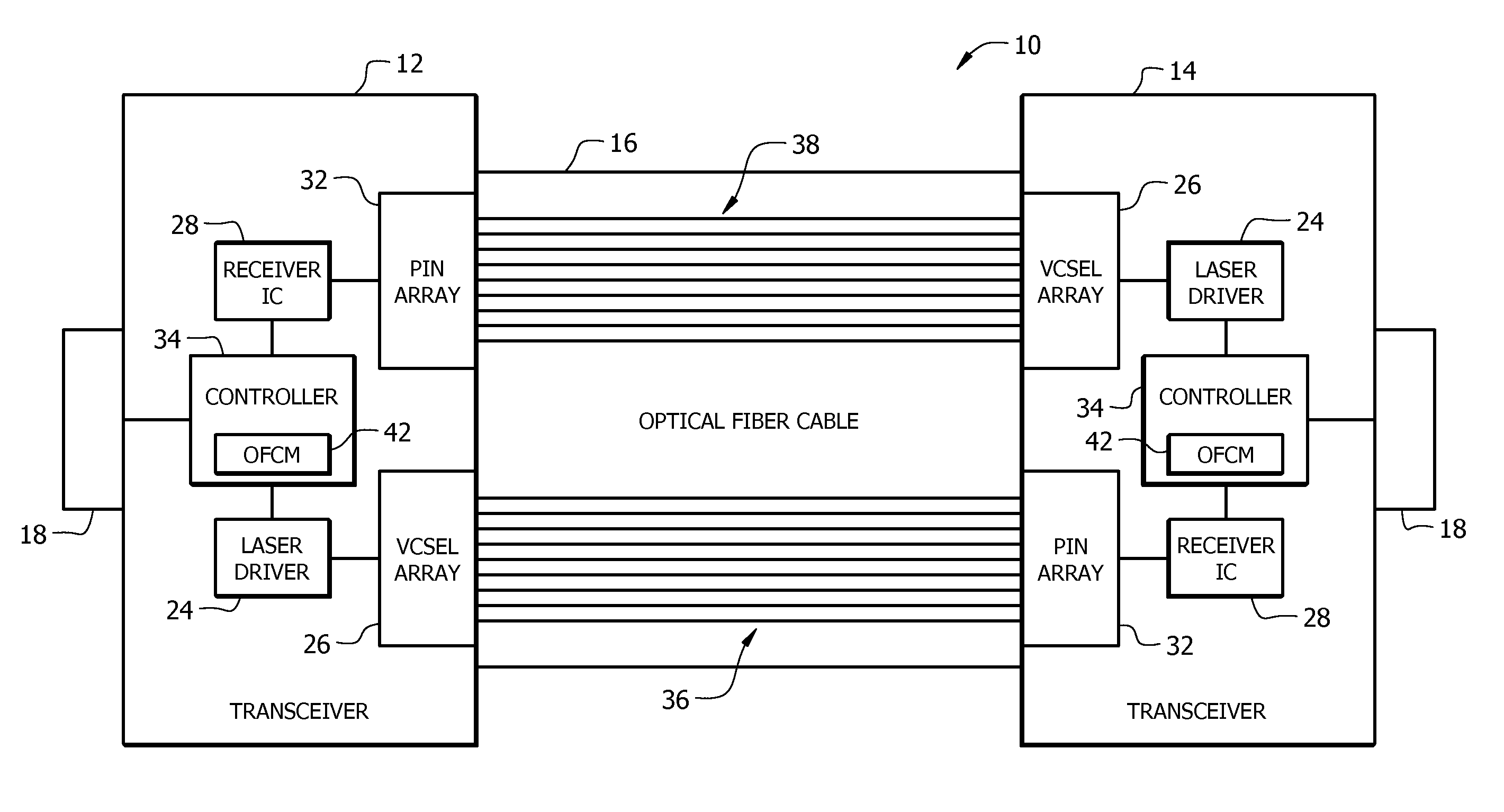 Active optical cable apparatus and method for detecting optical fiber breakage