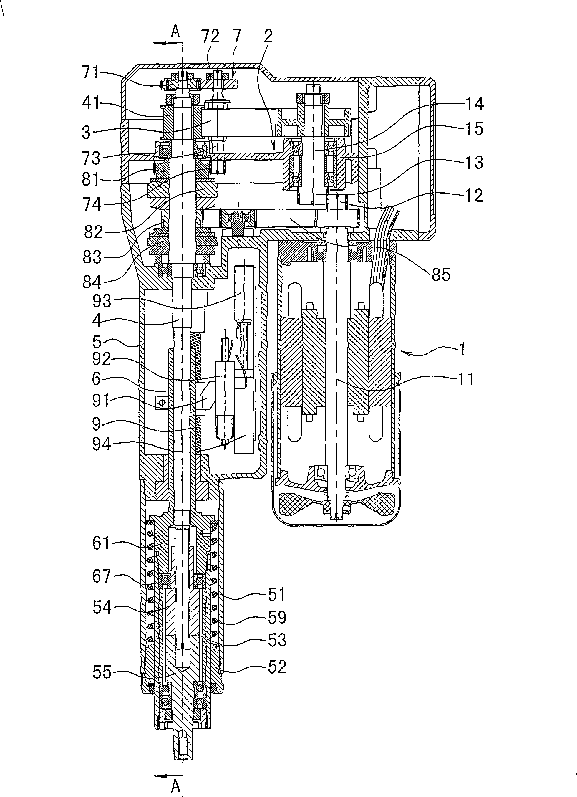 Dual-speed self-tapping machine tool