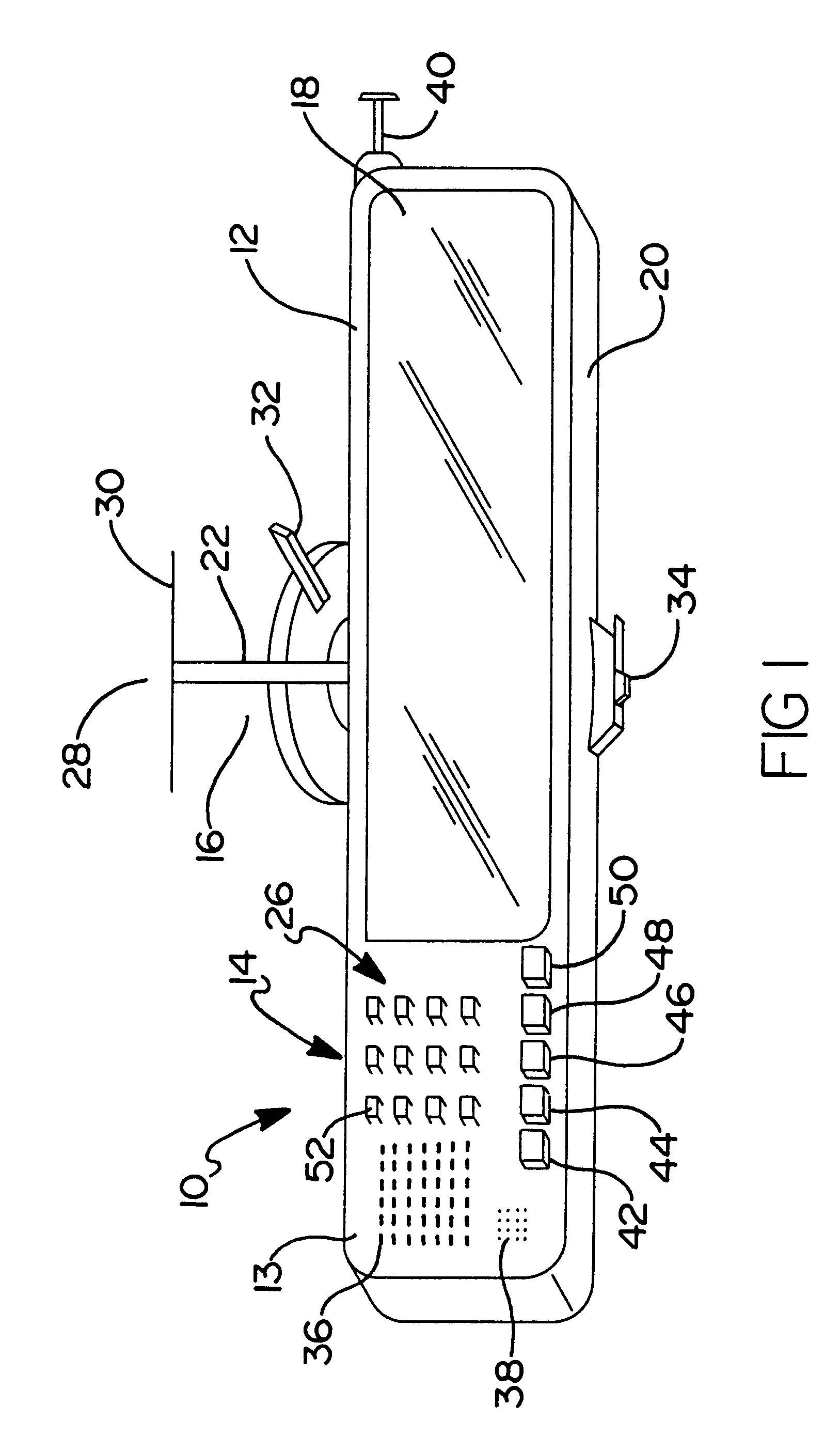 Combined rear view mirror and telephone