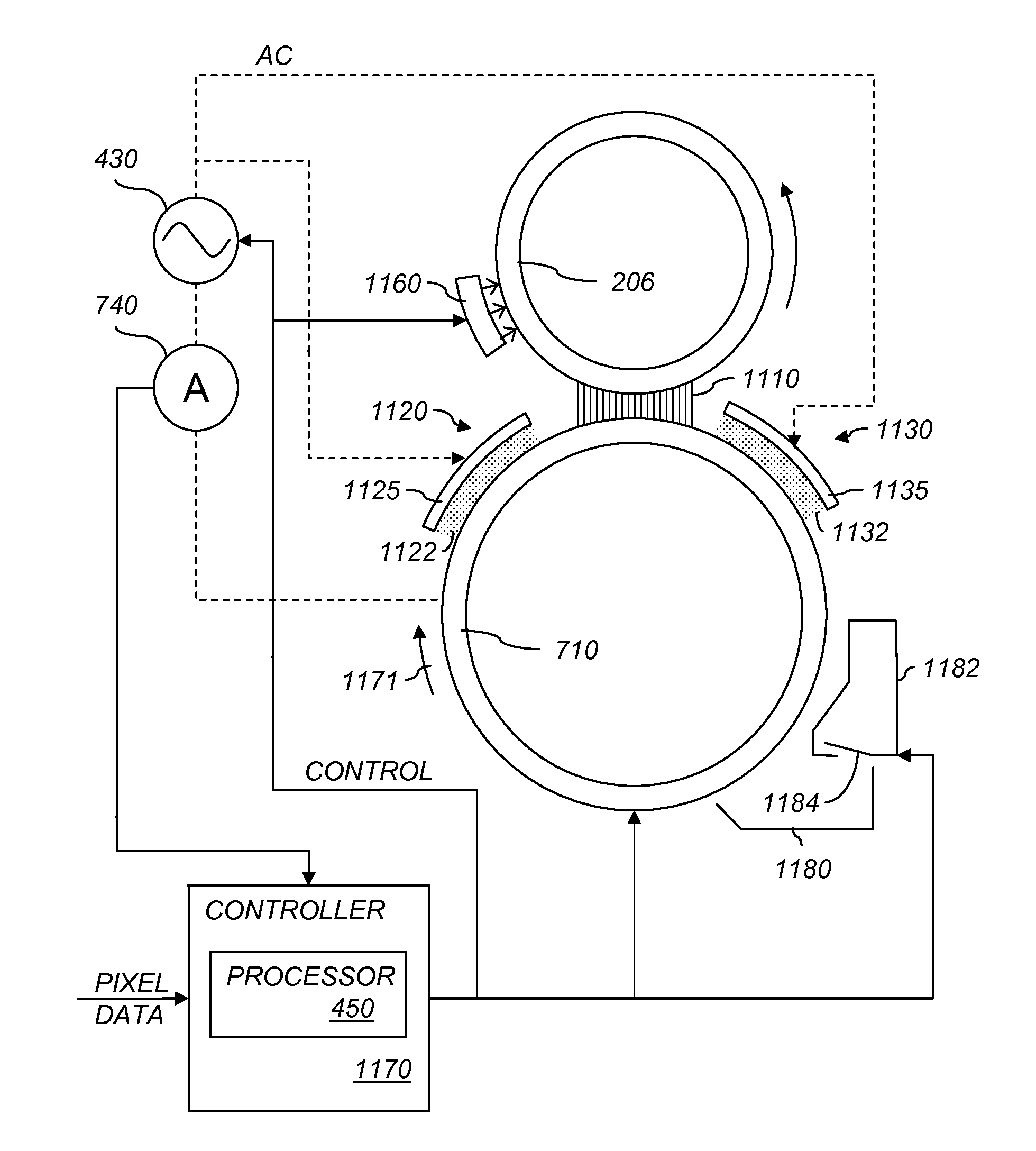 Measuring developer density in an electrophotographic system