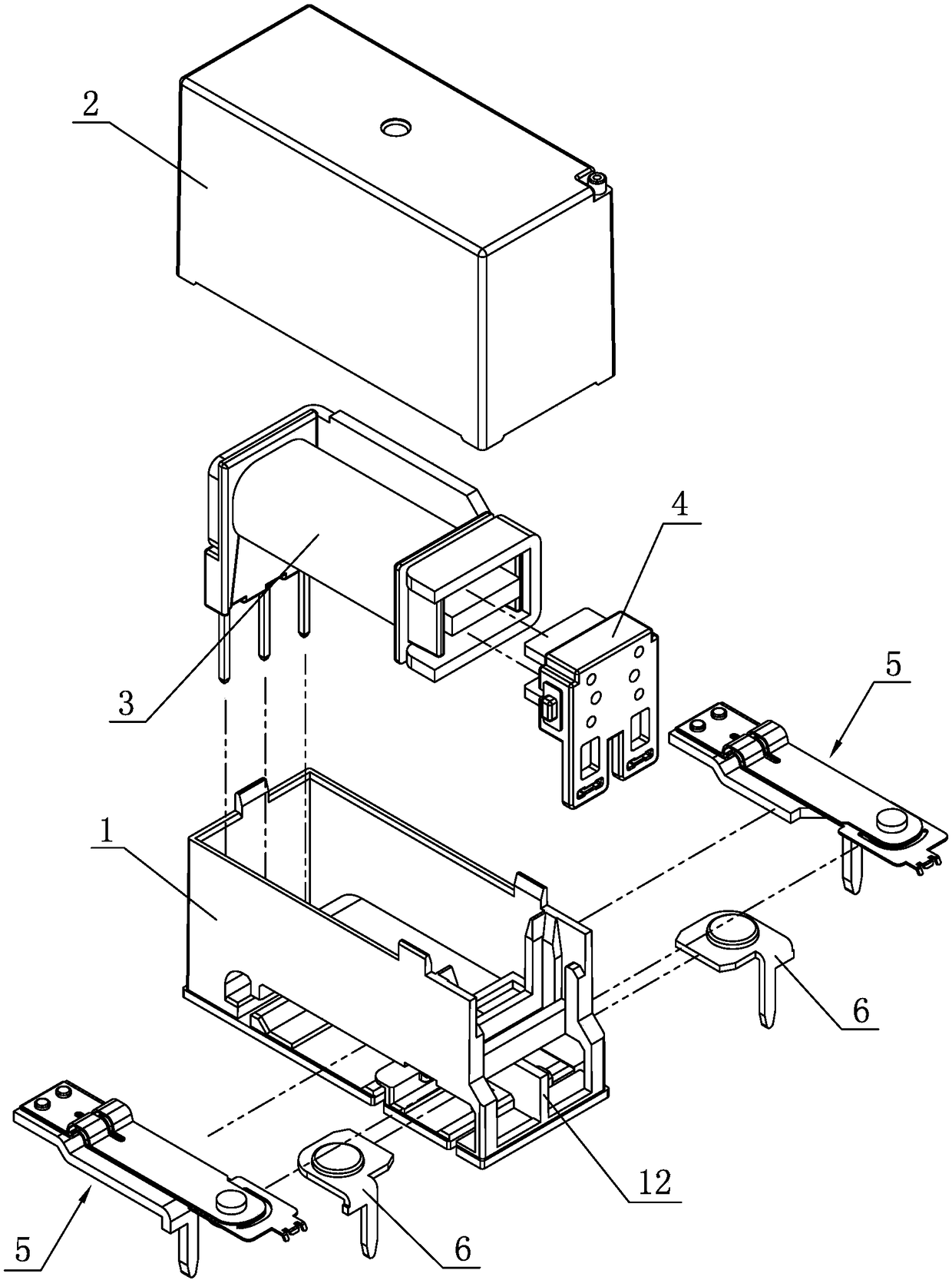 An ultra-small 16a load class double-pole single-throw magnetic latching electromagnetic relay