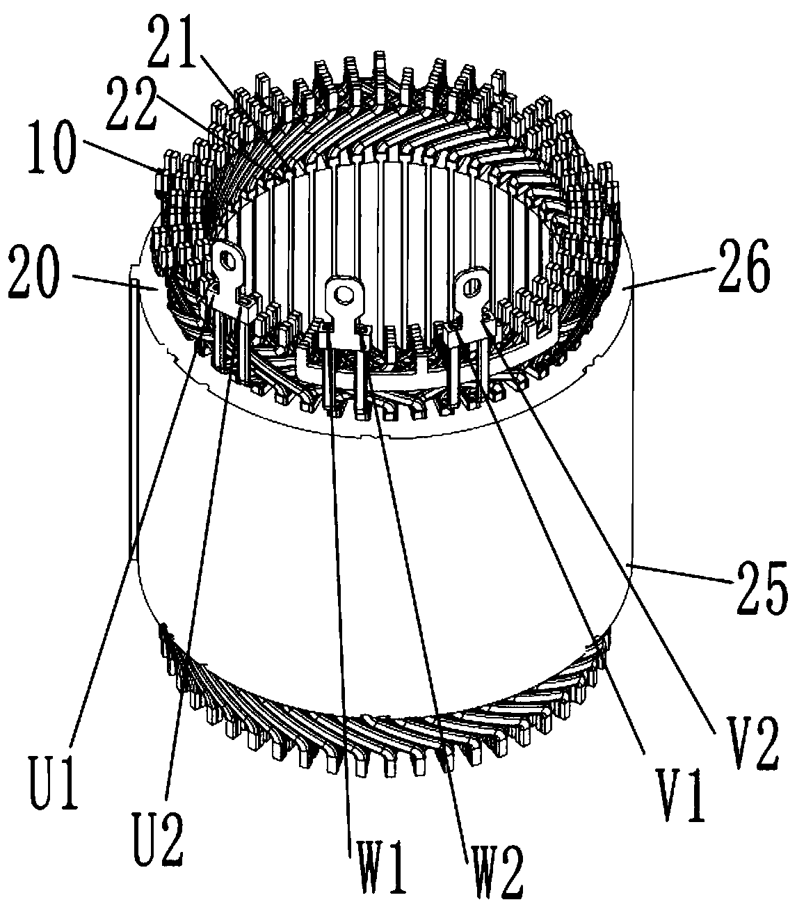 Motor stator and motor