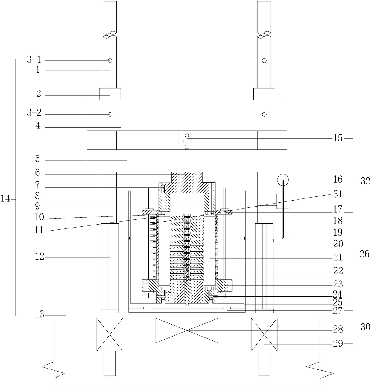 Overlaying-ring ring shear apparatus as well as overlaying ring shear test