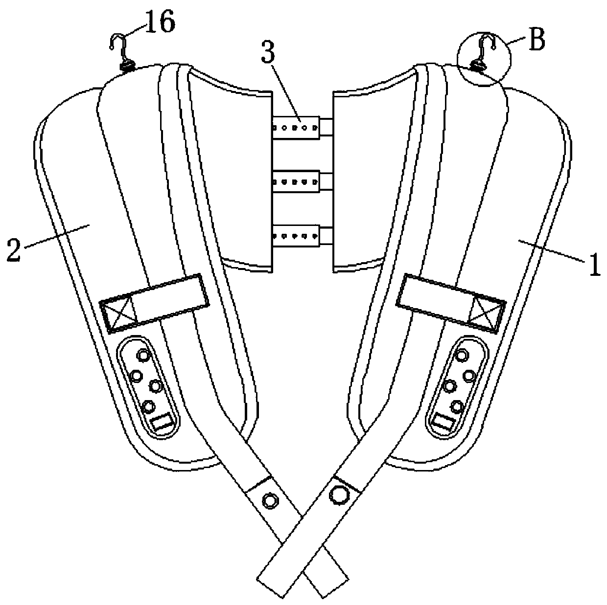 Portable scapulohumeral periarthritis massaging physiotherapy device