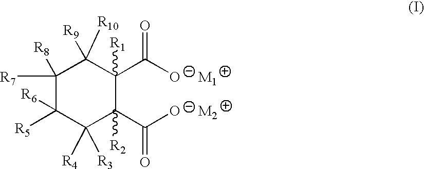 Metal salts of hexahydrophthalic acid as nucleating additives for crystalline thermoplastics