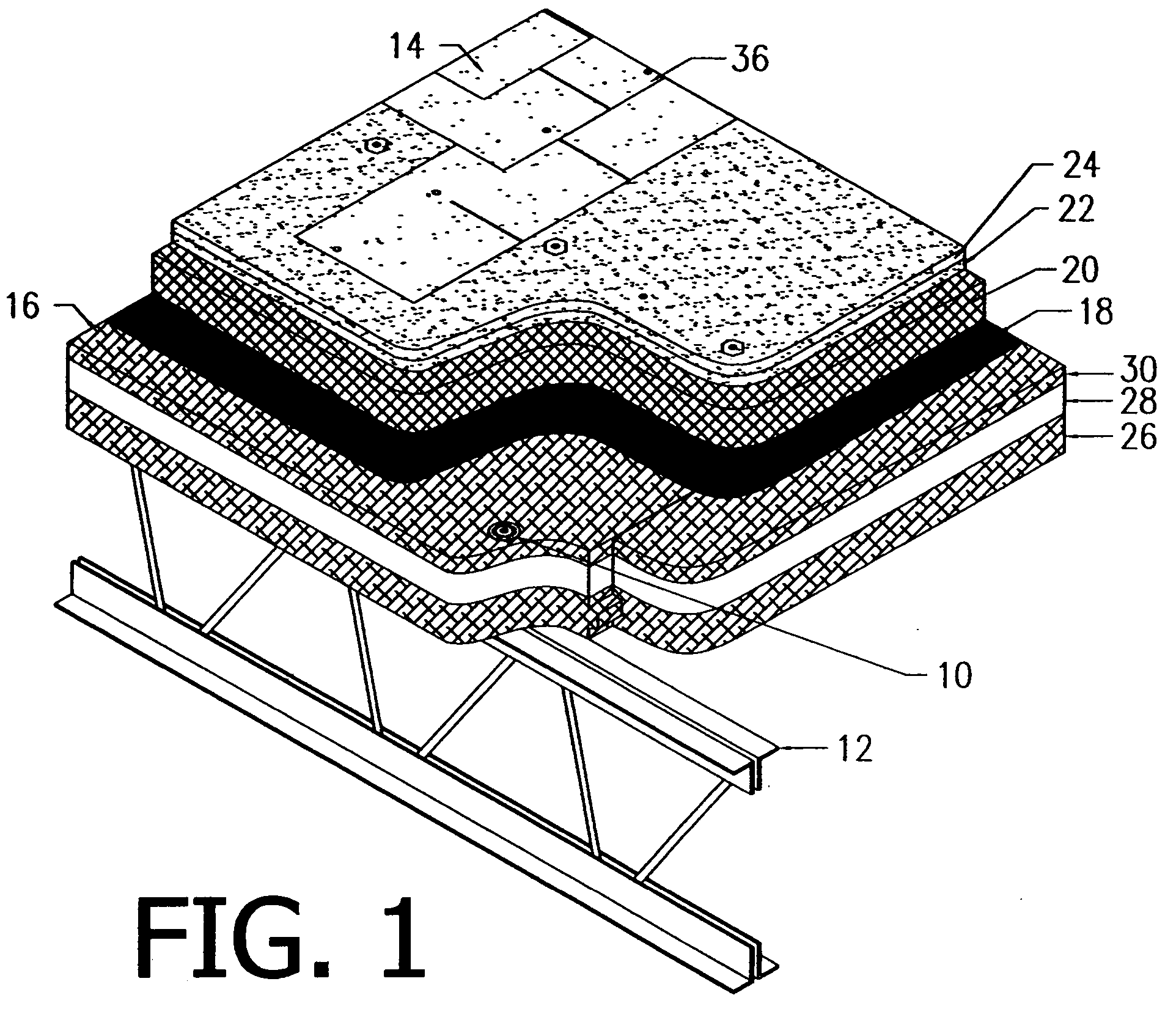 Low noise roof deck system