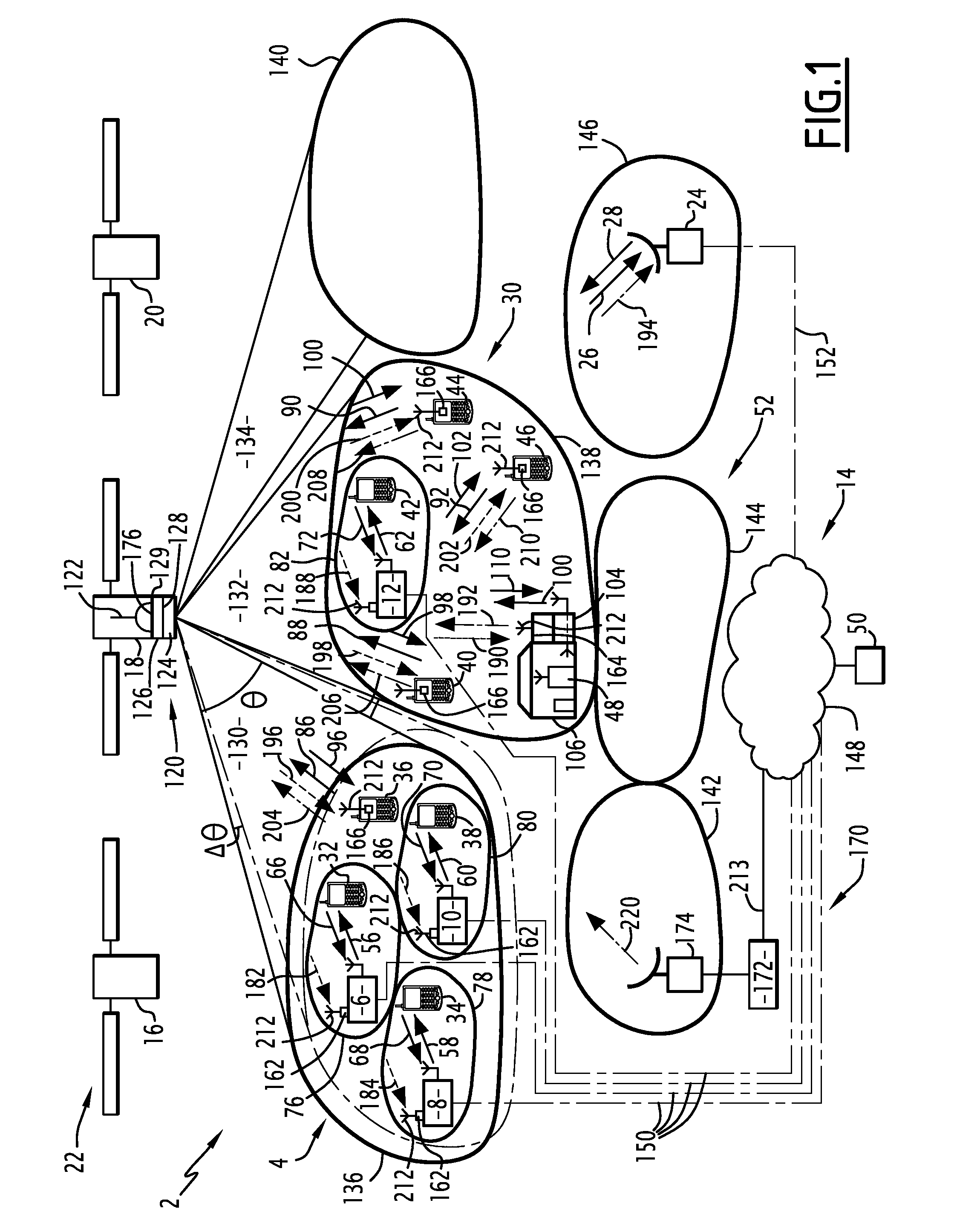 High capacity hybrid terrestrial/satellite cellular radio communication system