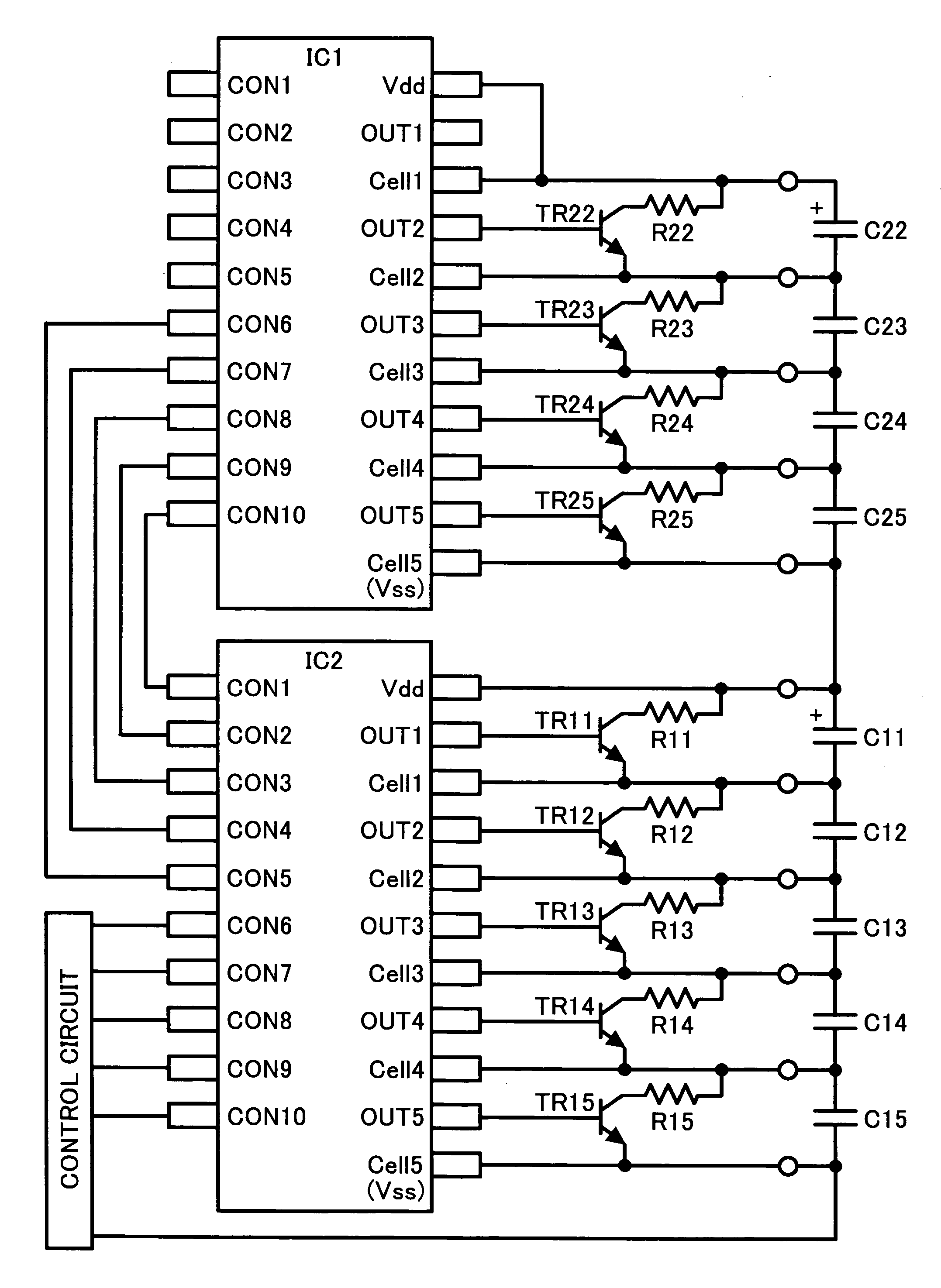 Semiconductor apparatus and method of charging desired number of capacitors