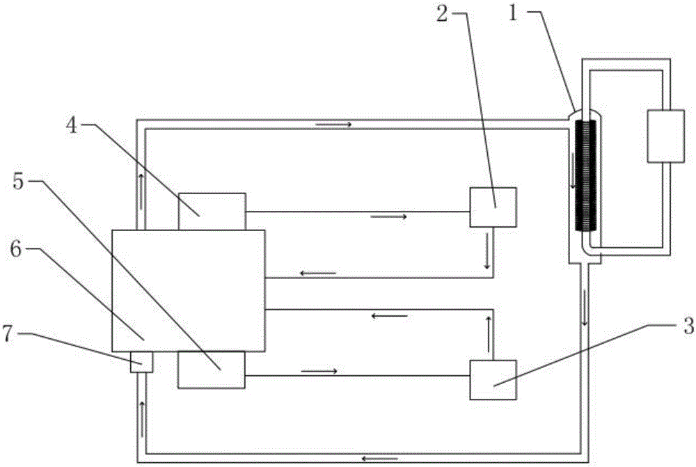 Internal combustion locomotive provided with vertical low-resistance cooling system