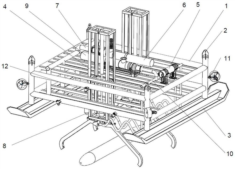 Underwater grasping salvage equipment and method suitable for long columnar equipment