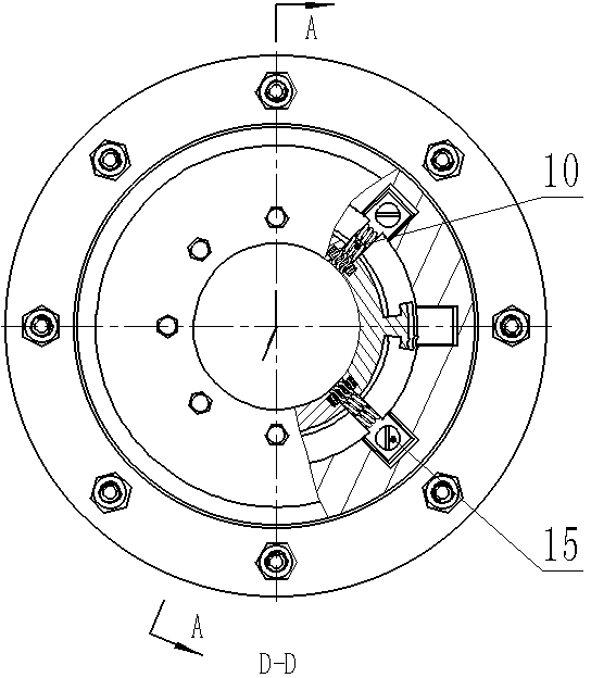 Double-wedge-shaped hydraulic chuck for drilling machine