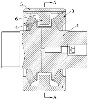 Radial variable stiffness and axial variable stiffness adjustment of split type liquid rubber composite joint