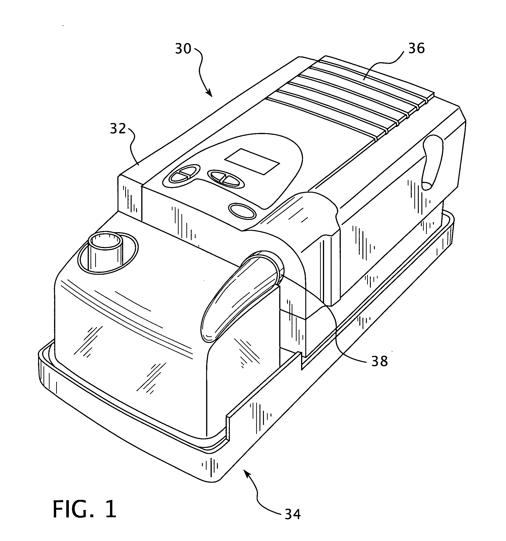 Molded water chamber base plate for use in a humidifier and ventilator assembly