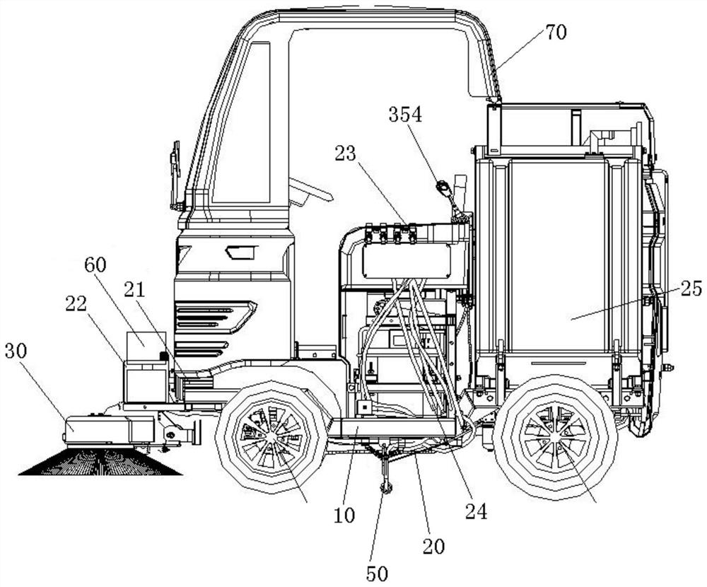 Sidewalk electric washing vehicle