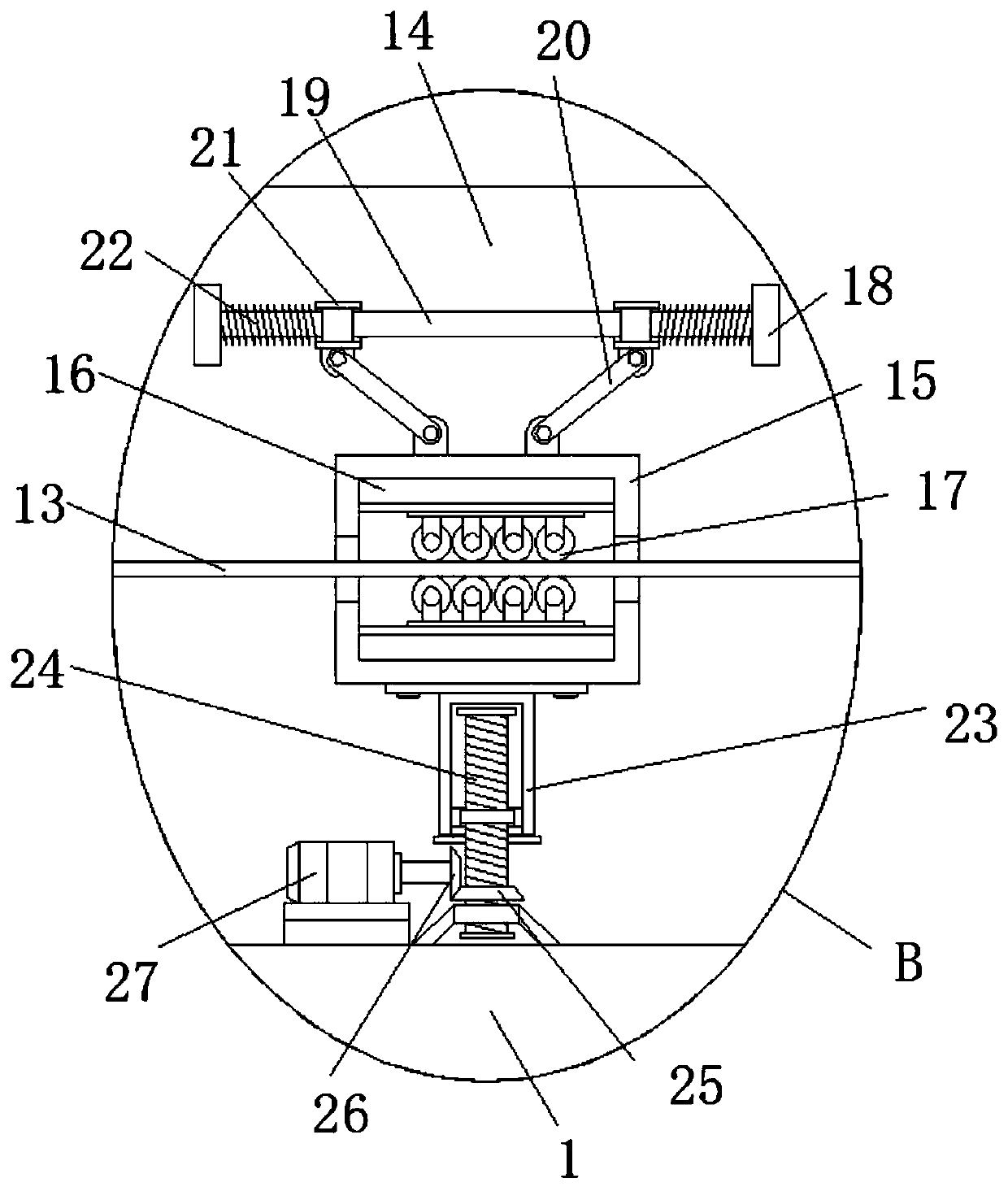 Winding device of square iron core inductor