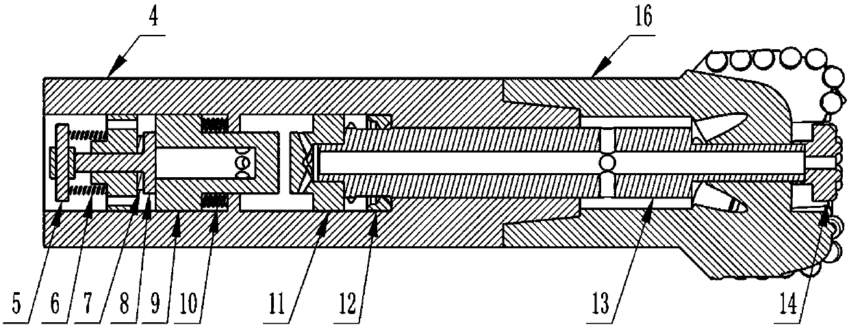 Punching-shear composite drill bit for hard rock drilling