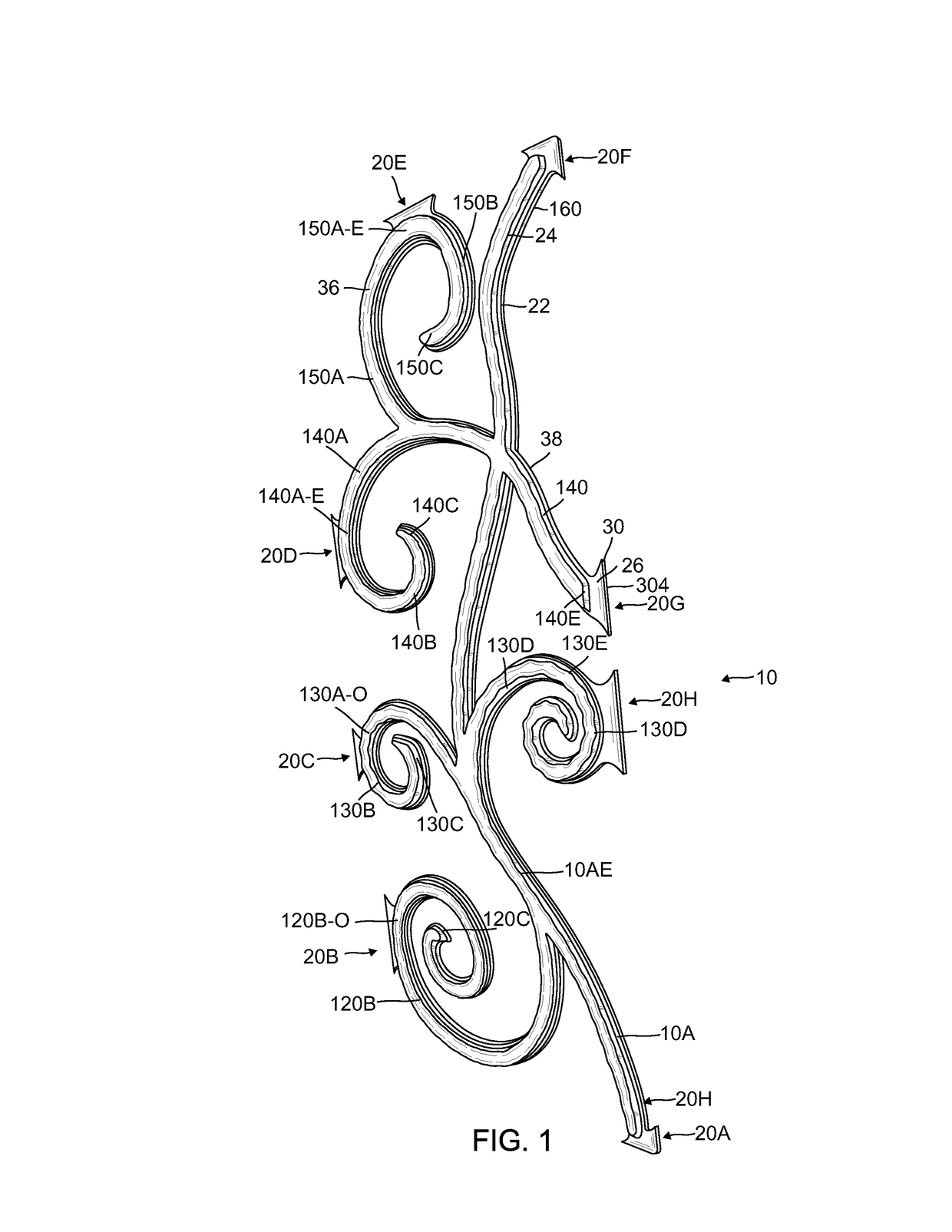 Decorative garage door insert simulating wrought iron but made of specially coated plastic