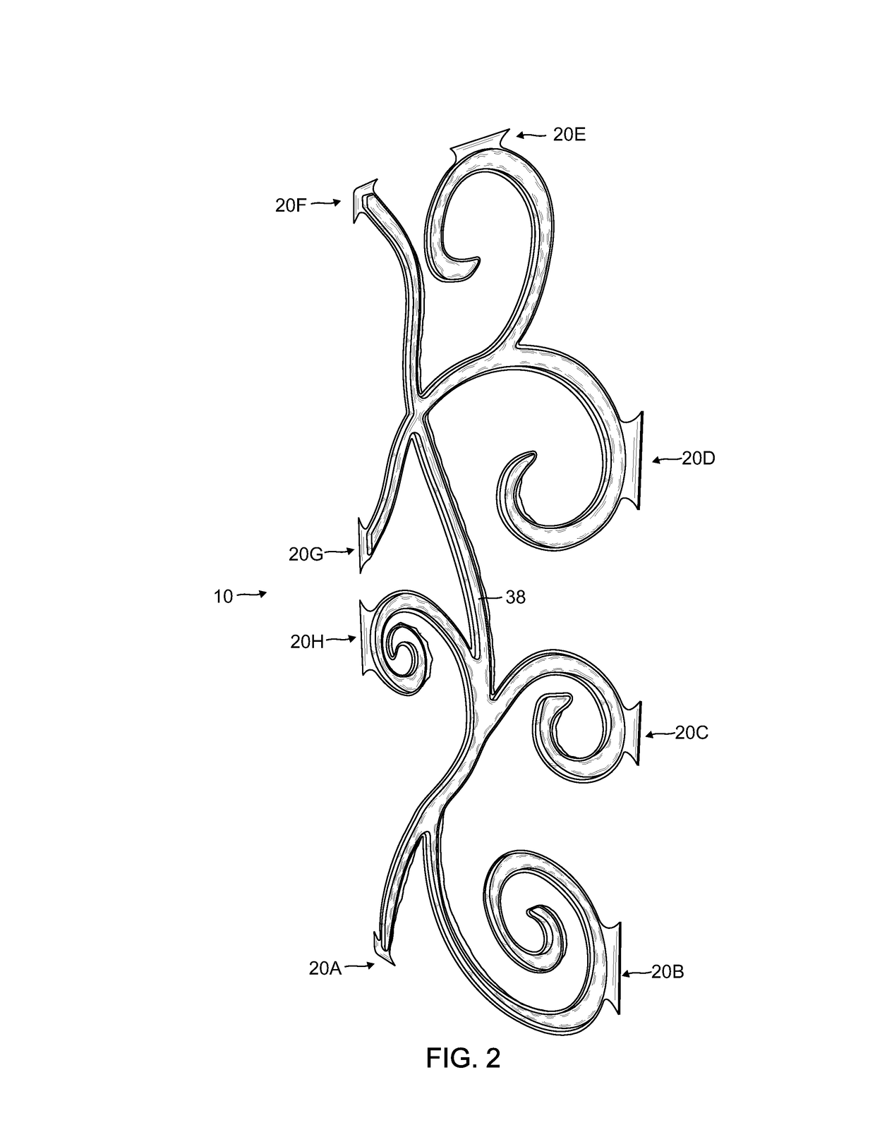 Decorative garage door insert simulating wrought iron but made of specially coated plastic