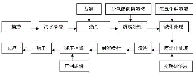 Processing process of enteromorpha for sewage treatment