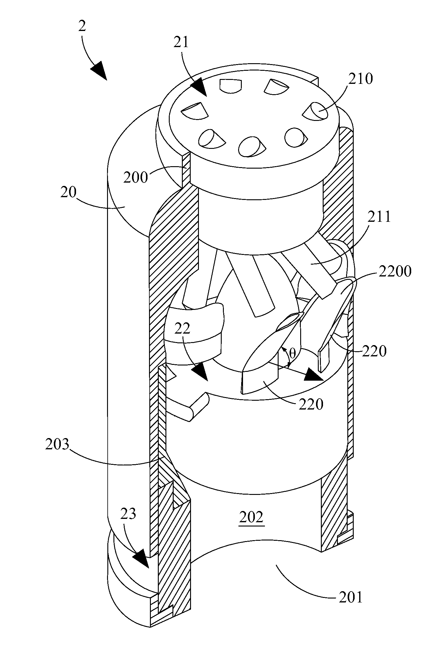 Swirly fluid sprinkler