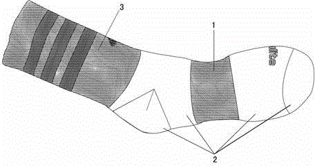 Unwrapped spandex yarn sock production method