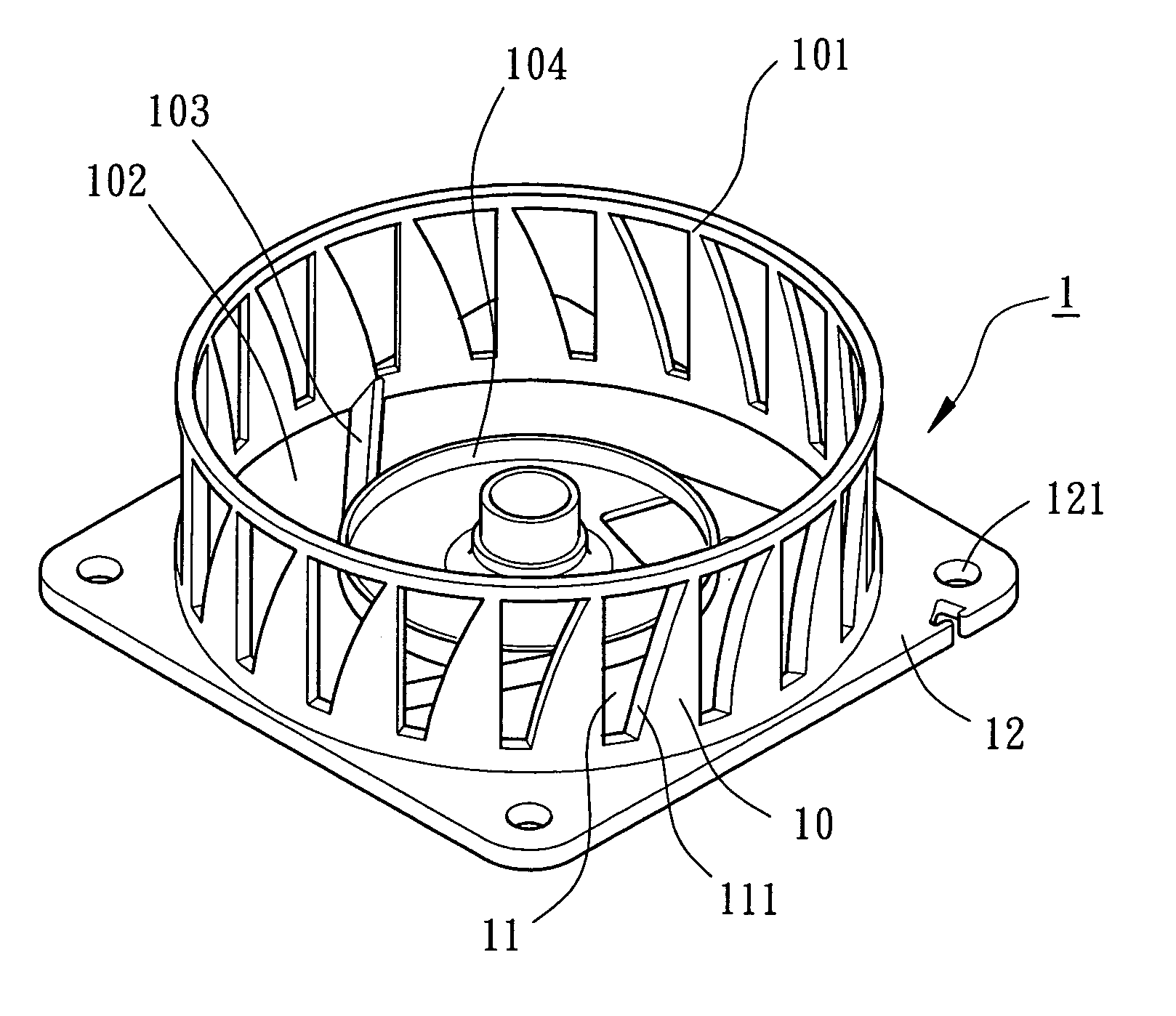 Housing for axial flow heat-dissipating fan