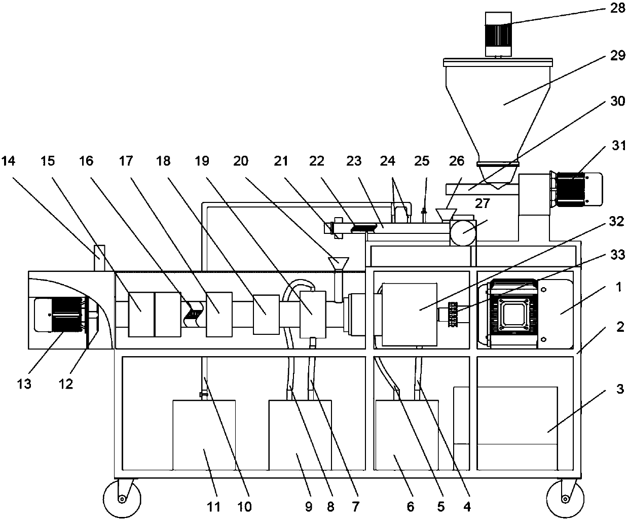 Shiitake mushroom powder extruding, puffing and processing method and processing equipment