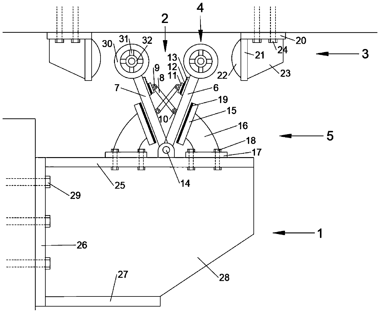 Collision rotation buffering energy dissipation type bridge anti-seismic check block structure