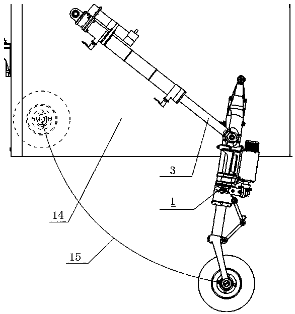 Foldable retractable structure and retractable method for undercarriage