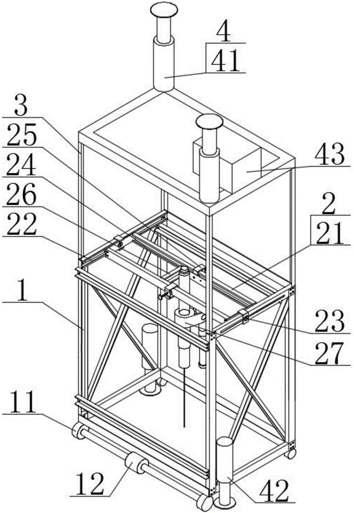 Self-moving diagonal positioning drilling device for coal mine roadway base plate anchor rods